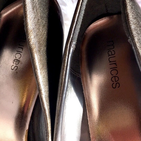 Bronze Pointed Toe Pumps - Picture 5 of 7